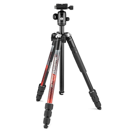 Manfrotto MKELMII4RMB-BH Element MII Alüminyum Mobile Bluetooth Tripod (Kırmızı)