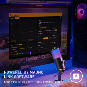 Maono DM30RGB USB Gaming Mikrofon (Siyah) - Thumbnail