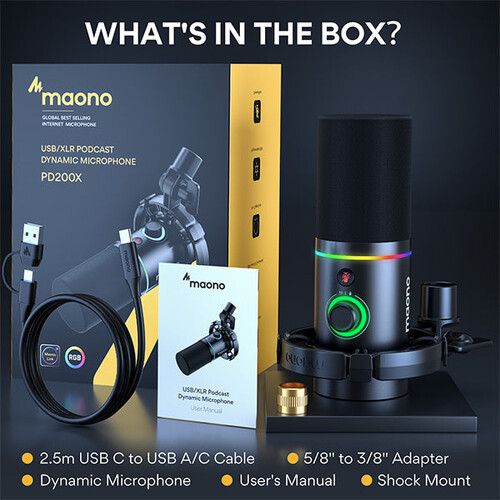 Maono PD200X USB/XLR Dinamik Mikrofon (Beyaz)
