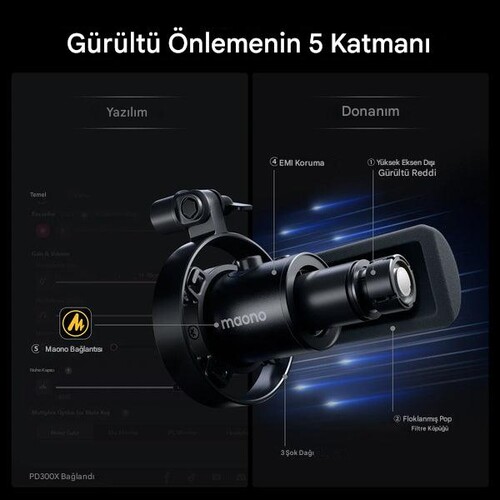 Maono PD300X USB/XLR Dinamik Mikrofon