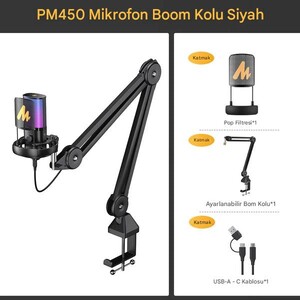Maono PM450S USB Condenser Podcast Mikrofon Seti - Thumbnail