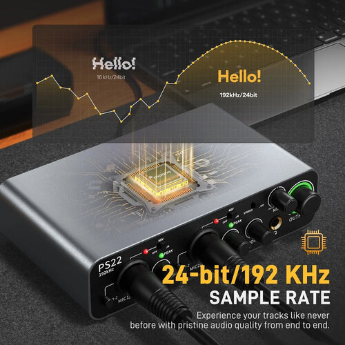 Maono PS22 ProStudio 2x2 USB Ses Kartı (Siyah)