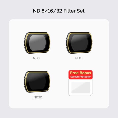 Movmax DJI Pocket 3 İçin ND 8/16/32 Filtre Seti