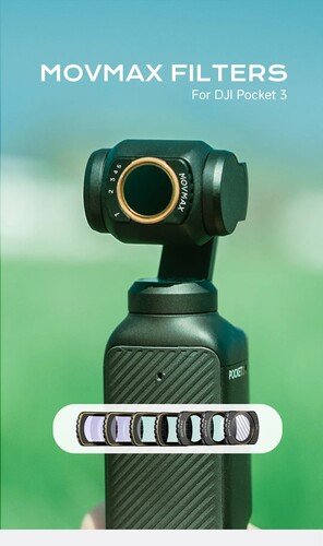 Movmax DJI Pocket 3 İçin VND2-32 + Black Mist 1/4 + CPL Filtre Seti