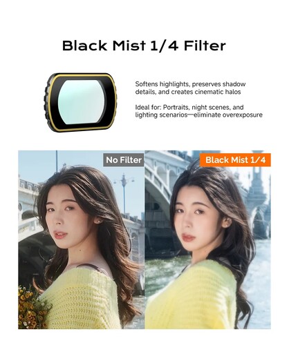 Movmax DJI Pocket 3 İçin VND2-32 + Black Mist 1/4 + CPL Filtre Seti
