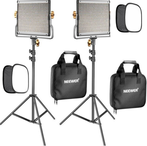 Neewer 480 LED Bi-Color 2&prime;li Video Işık Seti (JYLED-500S 2'li set)