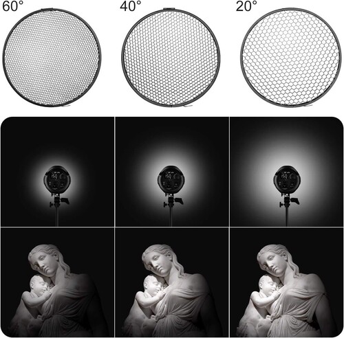 NEEWER 7 İnç Reflektör ve 20°/40°/60° Petek Izgara Seti