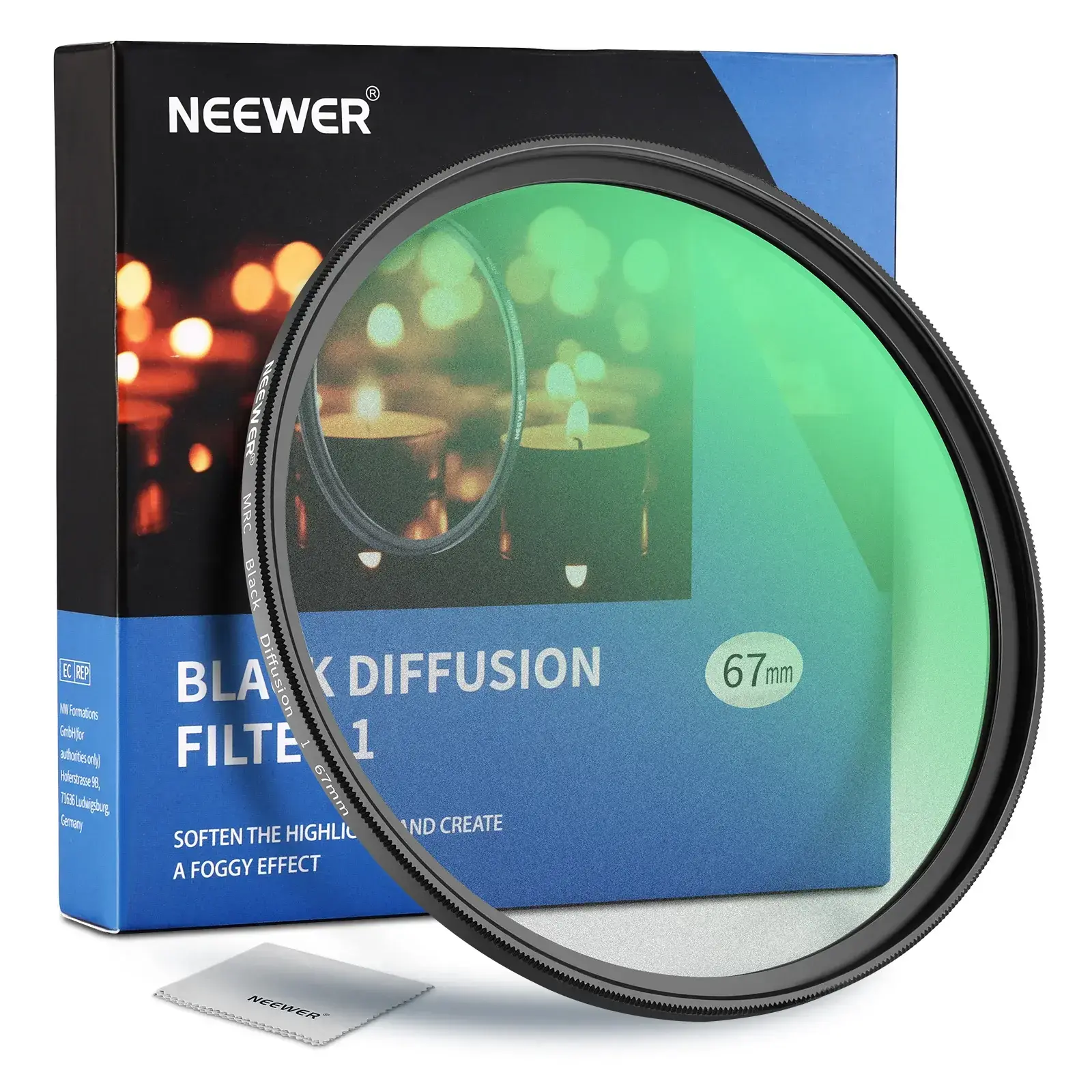 Neewer - Neewer 82mm 1/1 Black Diffusion Sinematik Efekt Filtresi