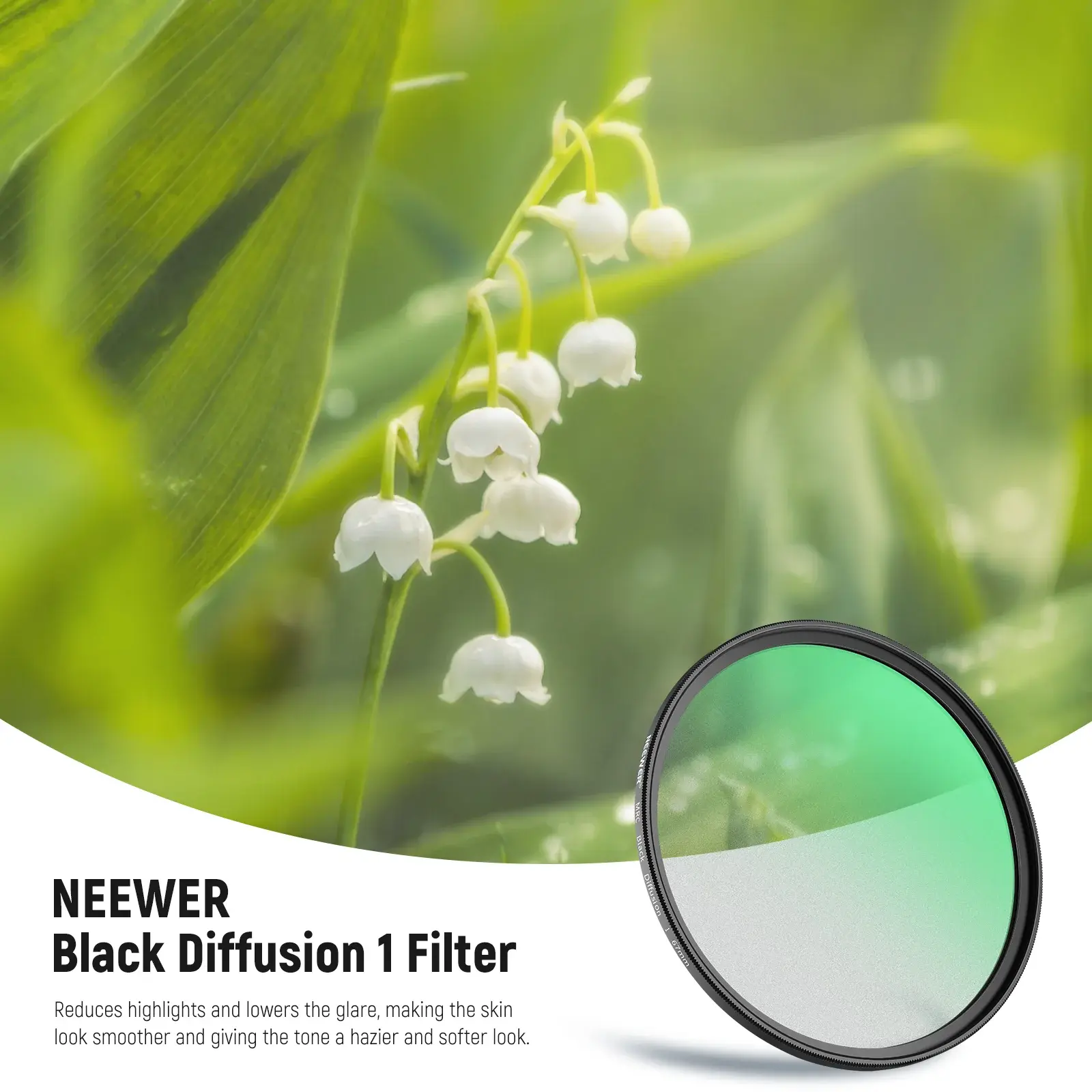 Neewer 82mm 1/2 Black Diffusion Sinematik Efekt Filtresi - Thumbnail