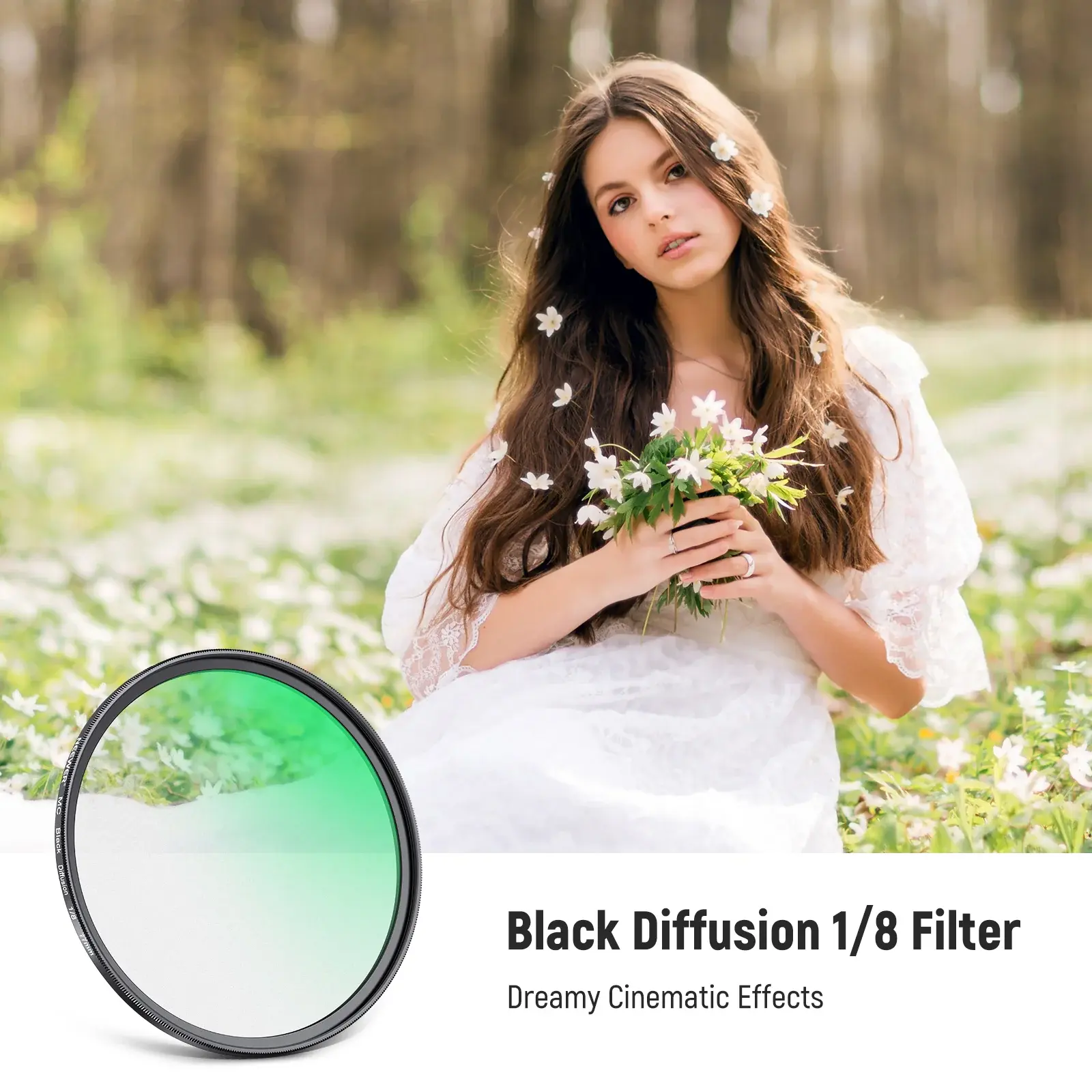 Neewer 82mm 1/8 Black Diffusion Sinematik Efekt Filtresi - Thumbnail