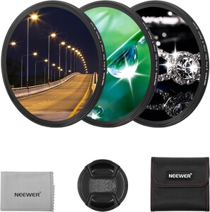 Neewer - NEEWER 82mm 3'lü Yıldız Filtre Kiti (4, 6, 8 Noktalı)