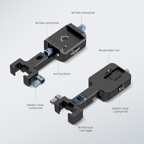NEEWER CA108 DJI Ronin RS2 / RS3 / RS4 için Dikey Hızlı Değiştirme Plakası