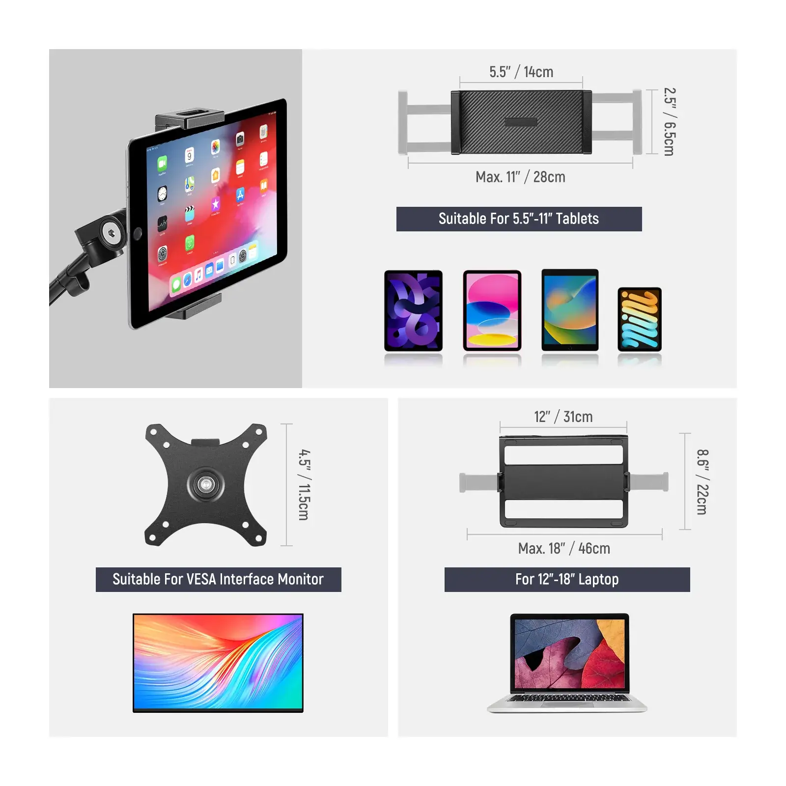 Neewer DS007 Dört Kollu Masaüstü Yayıncı Standı - Thumbnail