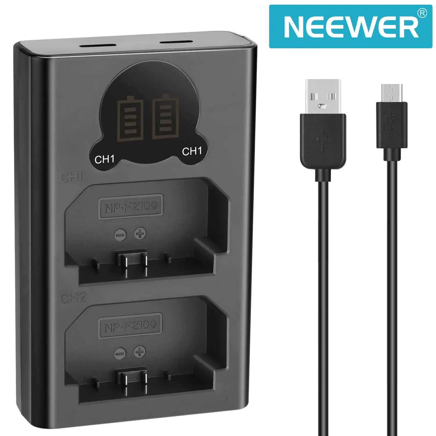Neewer Dual USB Charger (Sony NP-FZ100 Uyumlu İkili Şarj Cihazı) - Thumbnail