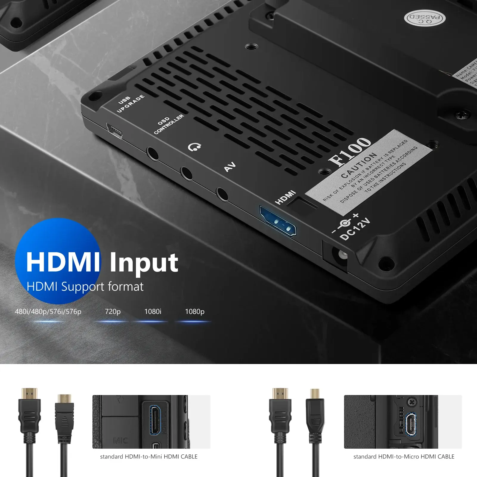 Neewer F100 7'' HD IPS 4K HDMI Kamera Saha Monitörü - Thumbnail