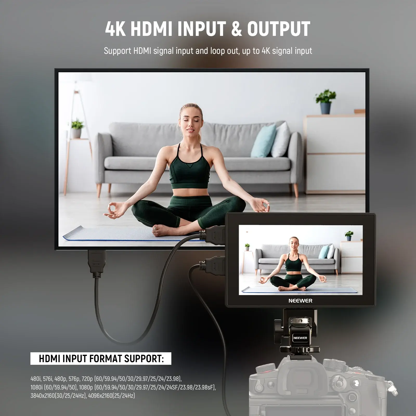 Neewer F500 Pro 5.5'' 2000 Nits 4K HDMI Dokunmatik Kamera Monitörü - Thumbnail