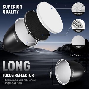 NEEWER FR30 11.6''/29.5cm Deep Focus Reflektör ve Petek Seti - Thumbnail