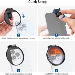 NEEWER LA006 67mm Telefon Filtre Yuvası Klipsi - Thumbnail