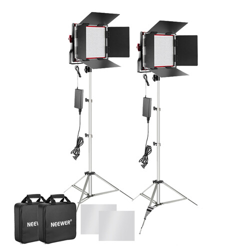 Neewer NL-660 Red Bi-color Dimerli 3360 Lümen Video 2'li Led Işık Seti