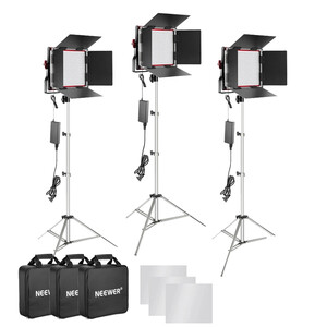 Neewer - Neewer NL-660 Red Bi-color Dimerli 3360 Lümen Video 3'lü Led Işık Seti (1)