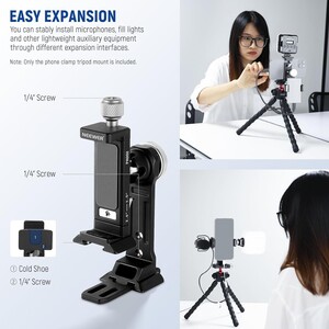 NEEWER PA002 Alüminyum Alaşımlı Döndürülebilir Akıllı Telefon Tripod Adaptörü - Thumbnail