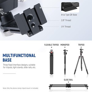 NEEWER PA002 Alüminyum Alaşımlı Döndürülebilir Akıllı Telefon Tripod Adaptörü - Thumbnail