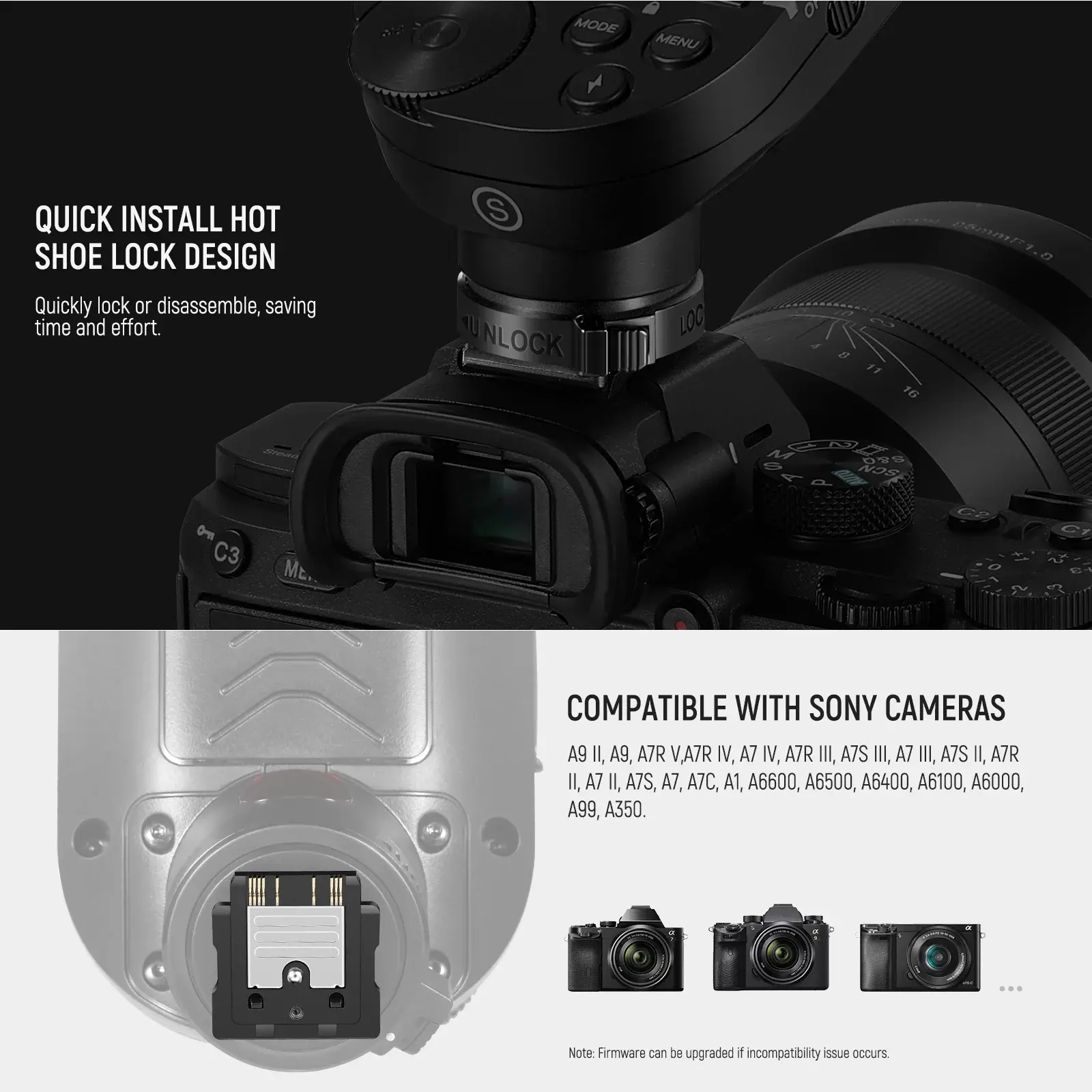 NEEWER QPRO-S Sony Uyumlu TTL Kablosuz Flaş Tetikleyici