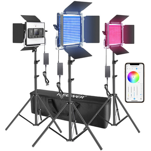 Neewer RGB530 Uygulama Kontrollü 530 LED RGB Video Işığı 3'lü Kit (10096831)
