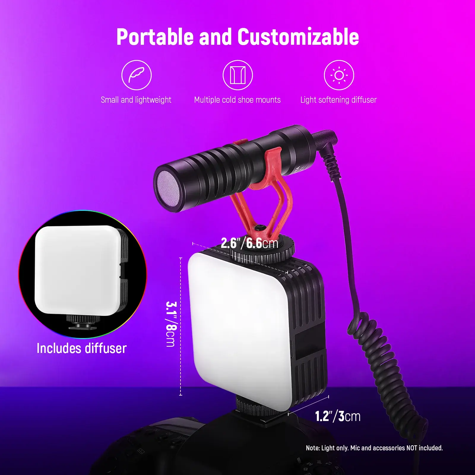 NEEWER RGB61 RGB Mini Mobil Video Işığı - Thumbnail