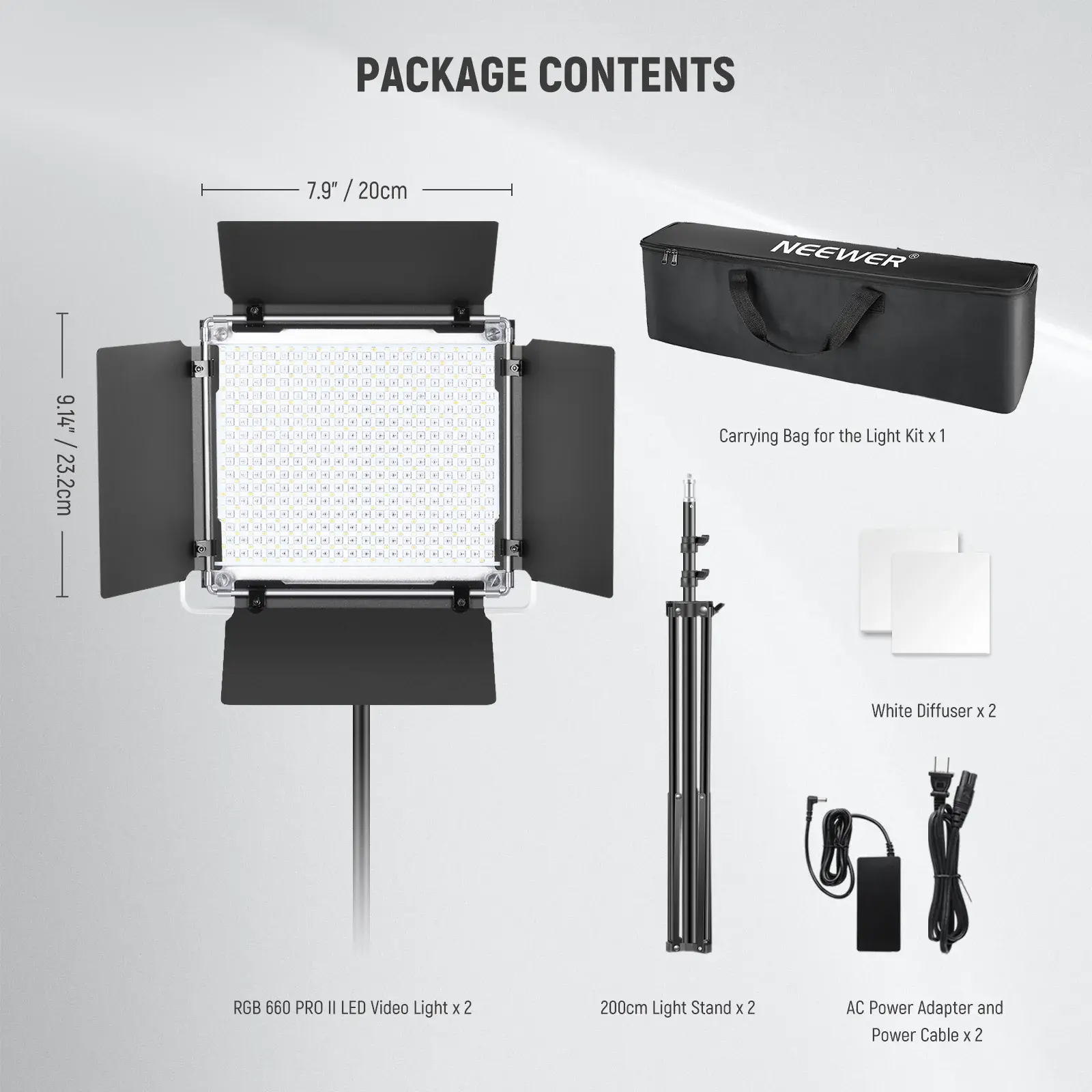 Neewer RGB660 Pro II RGB LED Video Işık Seti (2'li İkili Set)