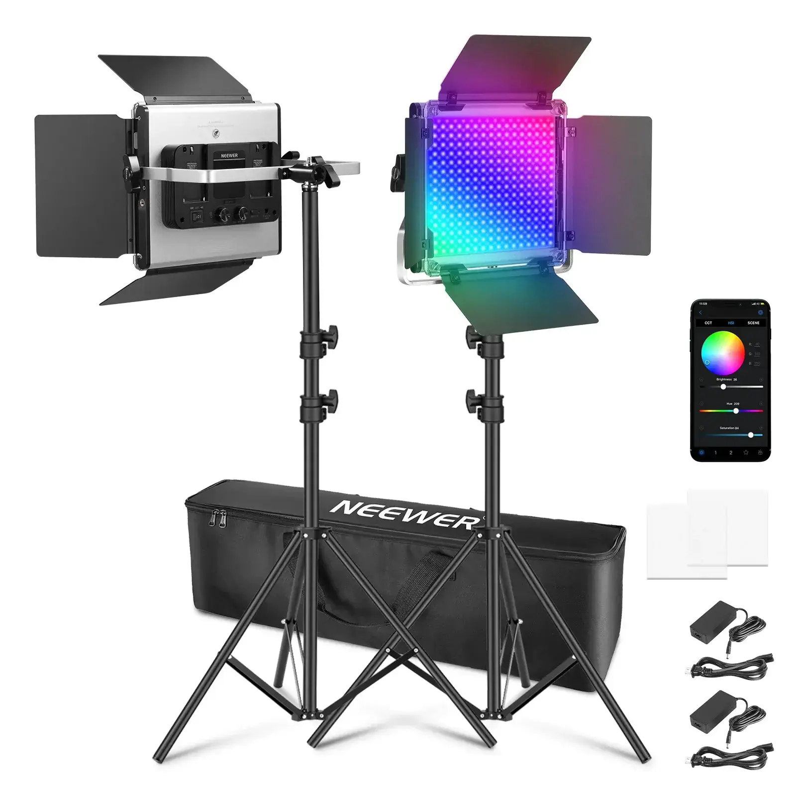 Neewer - Neewer RGB660 Pro RGB LED Video Işık Seti (2'li İkili Set)