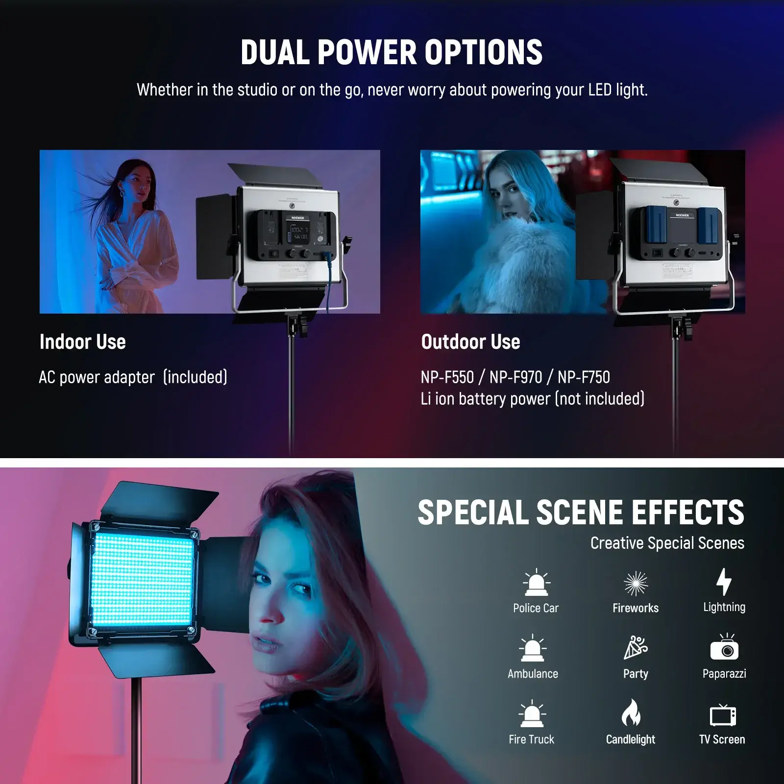 Neewer RGB660 Pro RGB LED Video Işık Seti (2'li İkili Set)