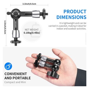 Neewer - Neewer ST-15 5.9'' 15cm 1/4'' Vidalı Magic Arm (1)