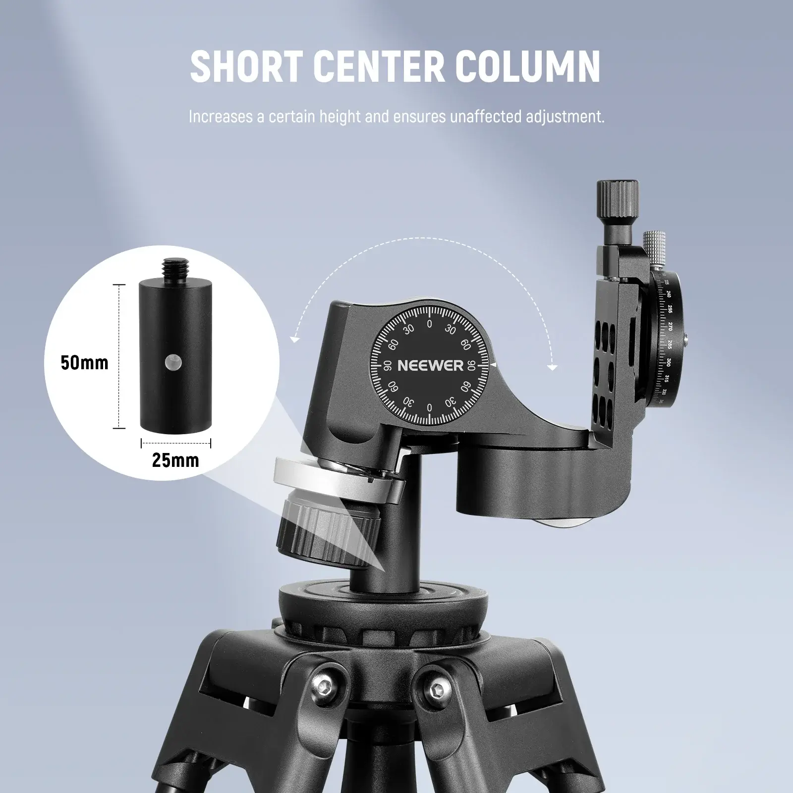 NEEWER TH15 3 Yönlü Dişli Tripod Kafası - Thumbnail