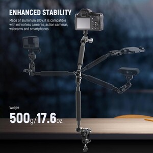 NEEWER UA057 22'' (55 cm) Mafsallı Magic Arm Süper Kelepçe ve Telefon Tutucu Kiti - Thumbnail