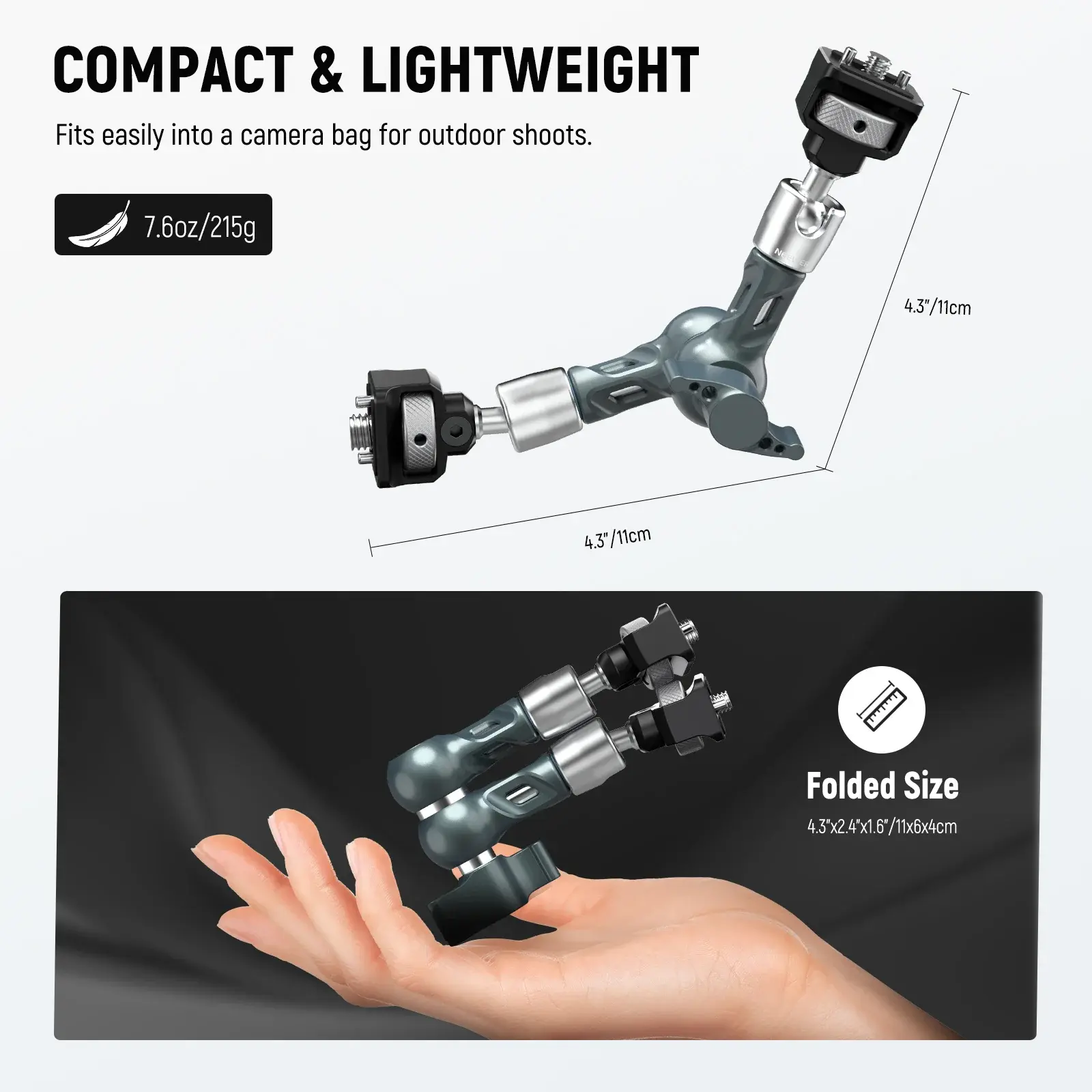 Neewer UA082 7'' - 18cm Anti-Twist Eklemli Magic Arm - Thumbnail