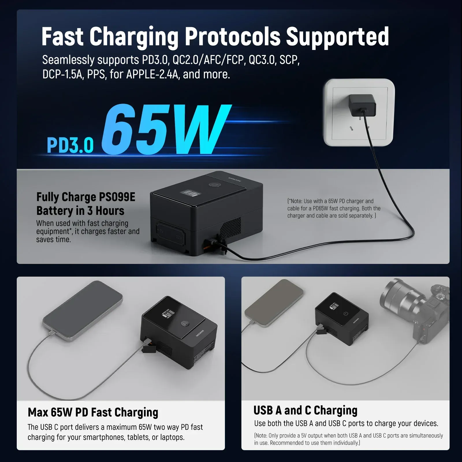 Neewer V Mount Battery PS099E 6800 mAh 14.5 V 99 Wh - Thumbnail