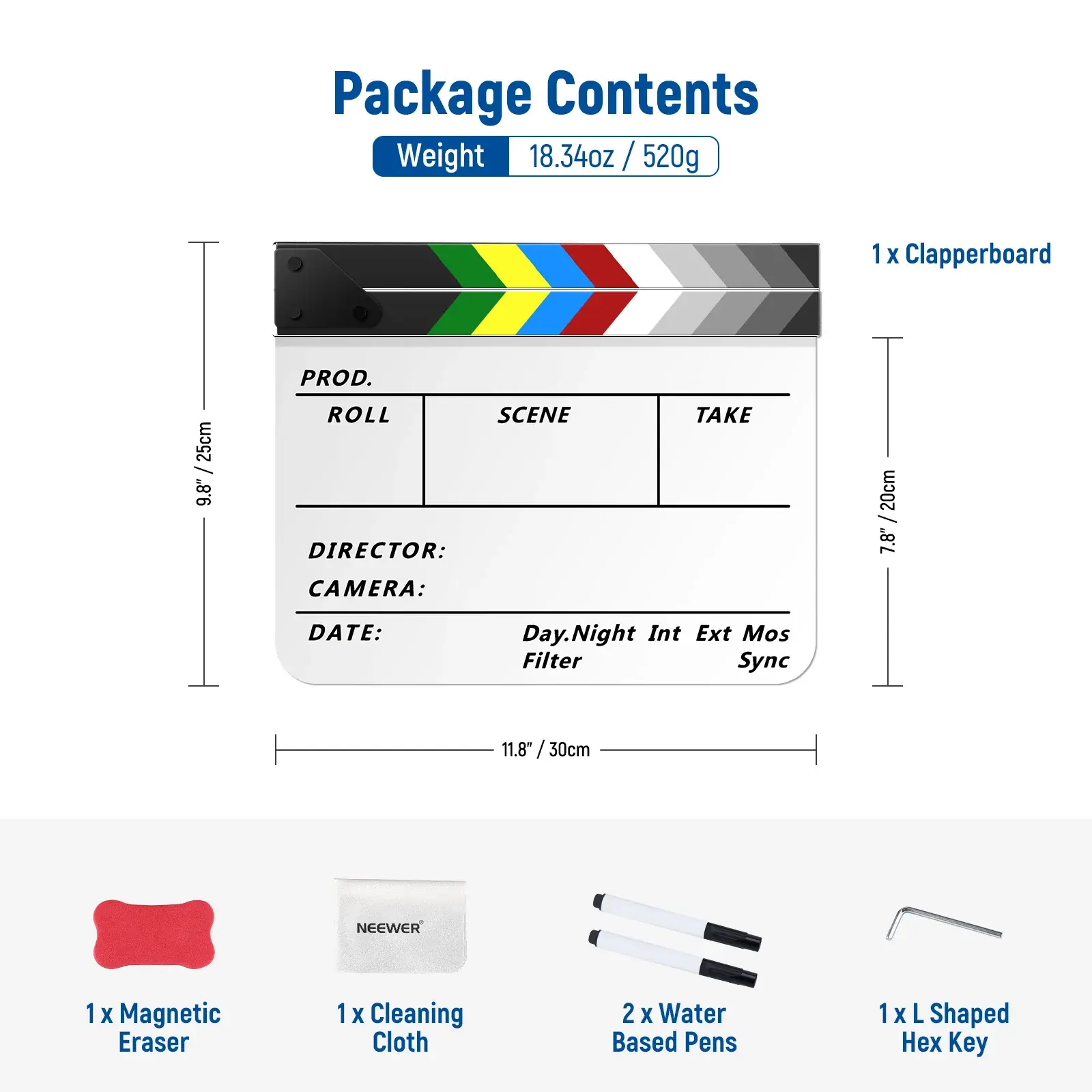 Neewer - NEEWER Yönetmen Film Klaketi (30x25cm) (1)