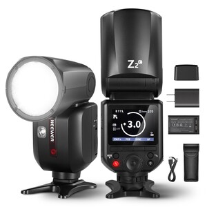 Neewer - Neewer Z2-C Yuvarlak Başlıklı Bataryalı Tepe Flaşı (Canon)