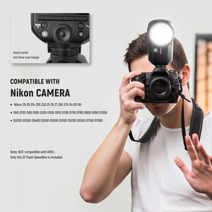 Neewer Z2-N Yuvarlak Başlıklı Bataryalı Tepe Flaşı (Nikon) - Thumbnail