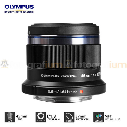 Olympus 45mm f/1.8 MSC Prime Lens Siyah