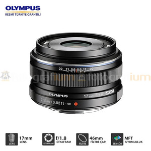 Olympus M.Zuiko Digital 17mm f/1.8 Lens Siyah - Thumbnail