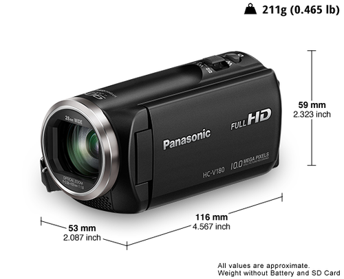 Panasonic HC-V180EG-K Full HD Video Kamera