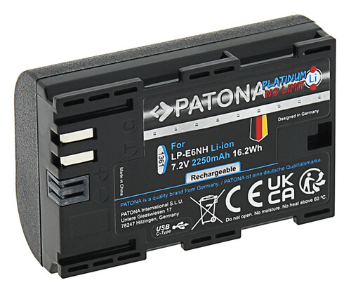Patona 1361 Platinum Canon LP-E6NH USB-C Batarya