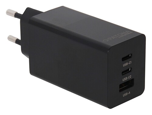 Patona 2640 Premium GaN PD65W Şarj Adaptörü - 2xUSB-C 1xUSB-A PD3.0 QC3.0