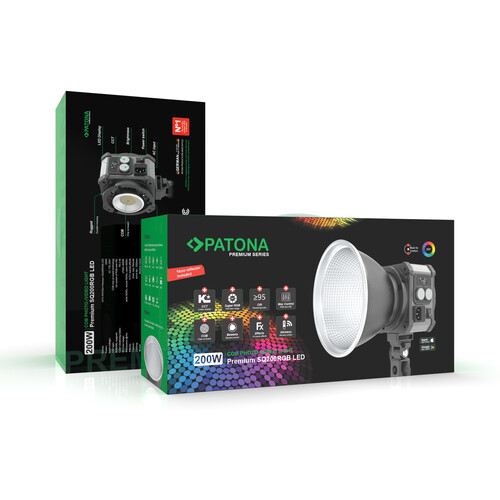 Patona 4172 Premium SQ200RGB LED Video Işığı 200W COB (Sert Taşıma Çantası ile)
