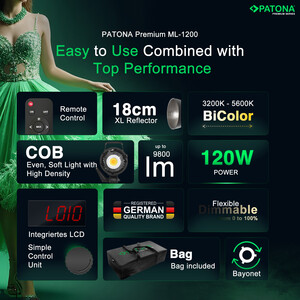 Patona 4198 ML-1200 120W Bi-Color LED Üçlü Işık Kiti - Thumbnail