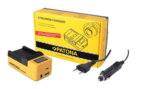 Patona 4583 Synchron Canon LP-E6 için LCD Ekranlı USB Şarj Cihazı