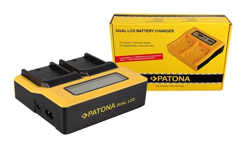 Patona 7525 Sony NP-F970 Serisi İçin İkili LCD Ekranlı USB Şarj Aleti