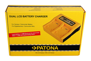 PATONA 7557 Çift LCD USB Şarj Cihazı (Sony NP-FP50, NP-FH50, NP-FV100 Uyumlu) - Thumbnail